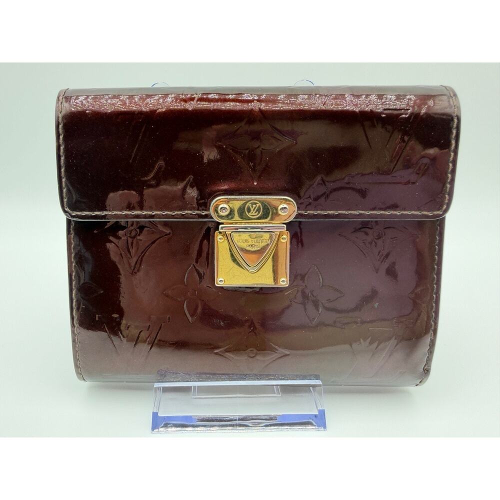 LOUIS VUITTON Koala Womens Wallet Vernis Leather Amarante FAST USA SHIPPING |COA